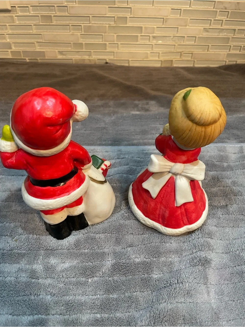 Vintage Christmas Homco Boy Girl Santa Figurines #5401 Lot Of 2